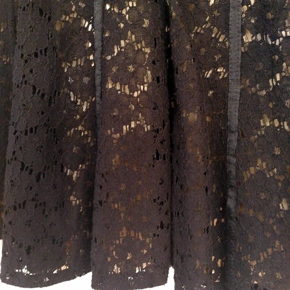 NWOT Femme de Carriere Black & Gold Lace Skirt, Fit & Flare, S - Picture 3 of 8